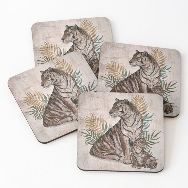 Item preview, Vintage Tiger Mom and Baby designed and sold by HappyLifeCreate.
