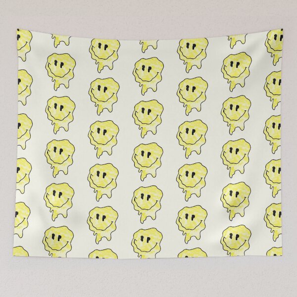 Item preview, Yellow Tiedye Drippy Smiley Face designed and sold by faithyroseart.