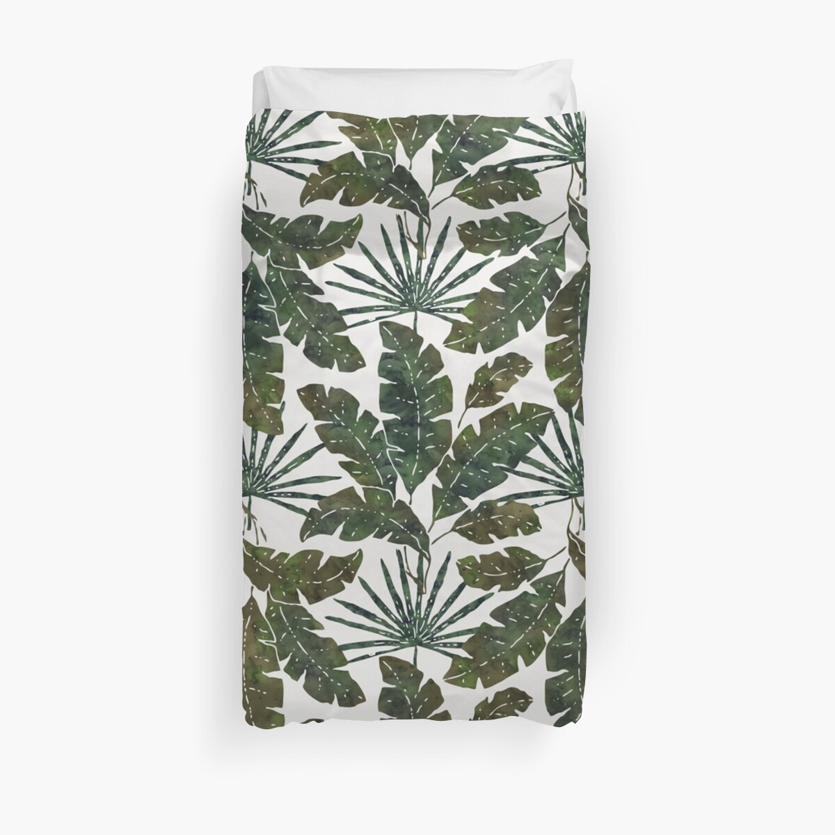 "Summer Holidays | Olive Green" Duvet Cover by weirdoodle ...