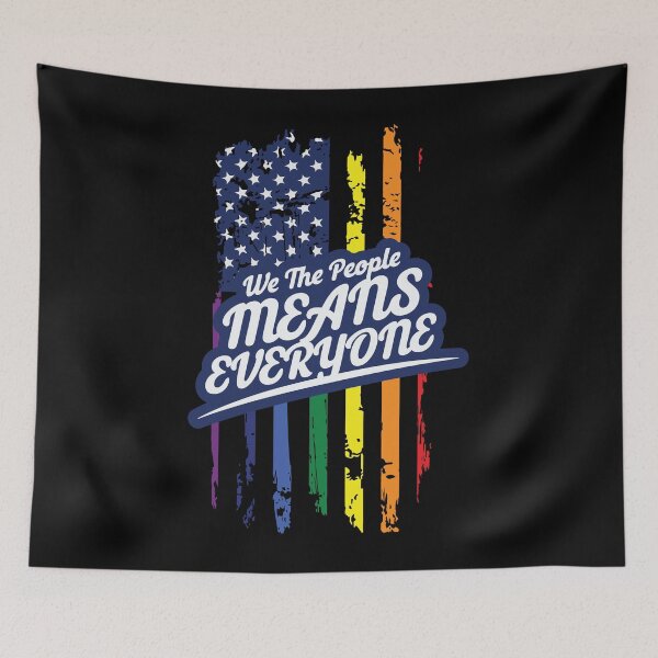 Artikelvorschau, Wir, das Volk bedeutet alle - Gay Pride American Flag entworfen und verkauft von Optix.