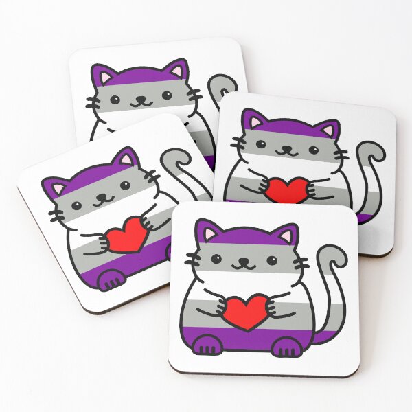Item preview, Greysexual Pride Flag Kitty designed and sold by ilexdesigns.
