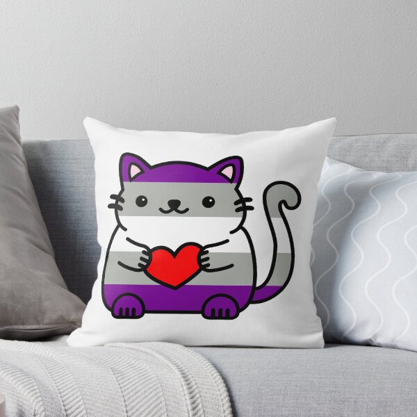 Item preview, Greysexual Pride Flag Kitty designed and sold by ilexdesigns.