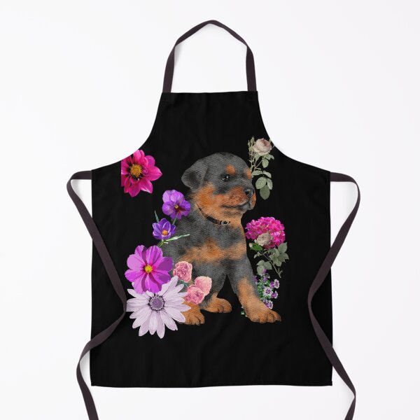Item preview, Cute Rottweiler Puppy With Bright Flowers Design designed and sold by EarthArtDesigns.