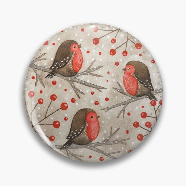 Item preview, Robins and red berries designed and sold by Laorel.