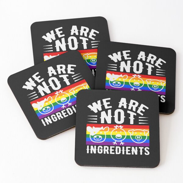 Item preview, Vegan pride - We are Not Ingredients - Cow, Chicken, and Pig with Rainbow Flag designed and sold by WigOutlet.