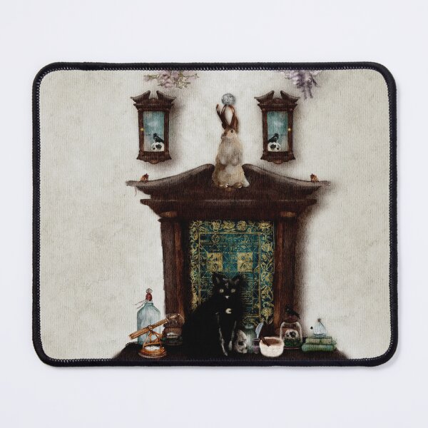 Item preview, Gothic Watercolor Witches Alter With a Black Cat Familiar Dark Academia Aesthetic designed and sold by Monica Laipple.