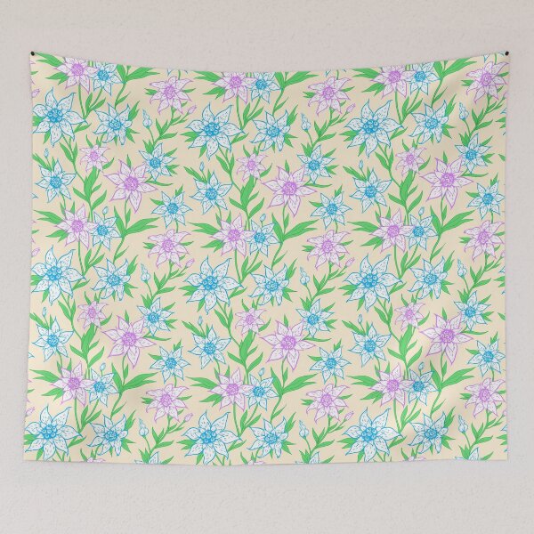 Item preview, Blue and Purple Aesthetic Seamless Floral Pattern designed and sold by JABG-01.