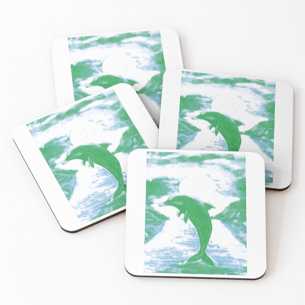 Item preview, Dolphin, edited acrylic illustration by artist MariDani Art, #5 designed and sold by MariDaniArt.