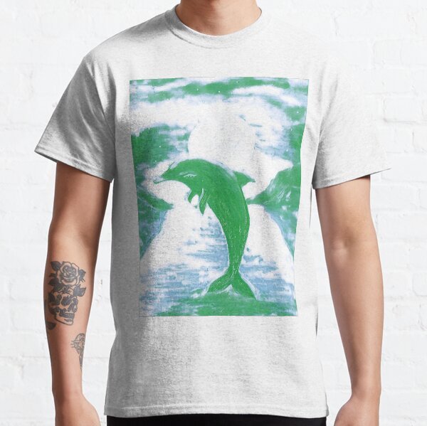 Dauphin, illustration acrylique éditée par l'artiste MariDani Art, #5 T-shirt classique