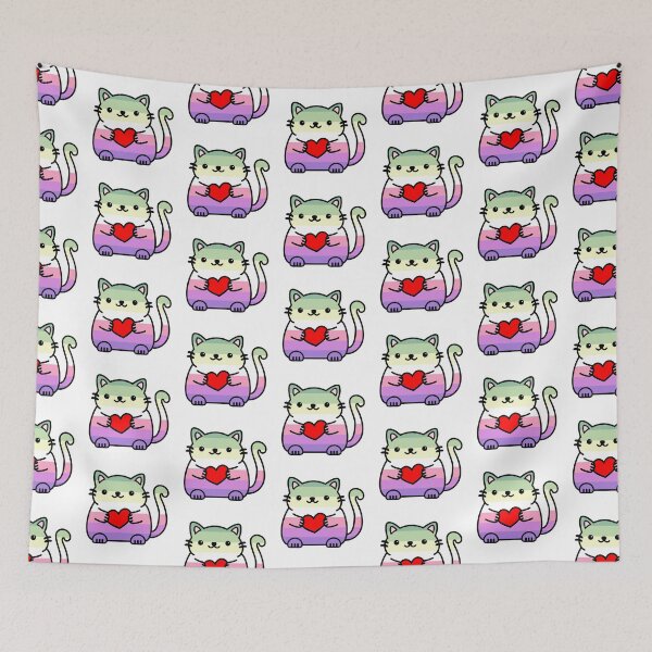 Item preview, Genderfae Pride Flag Kitty designed and sold by ilexdesigns.