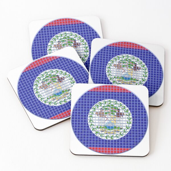 Item preview, Belize Flag Rounded - Squares Pixel  designed and sold by MoonElite.