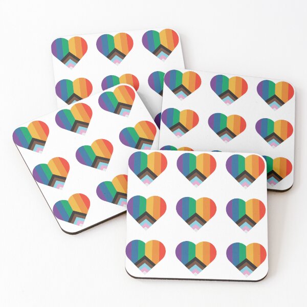 Item preview, Progress Pride Flag Heart Pattern Sticker Pack designed and sold by Inspirationmotivation.