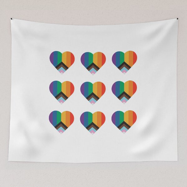 Item preview, Progress Pride Flag Heart Pattern Sticker Pack designed and sold by Inspirationmotivation.