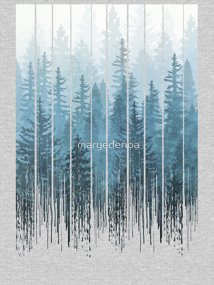 Grunge Dripping Turquoise Misty Forest by maryedenoa