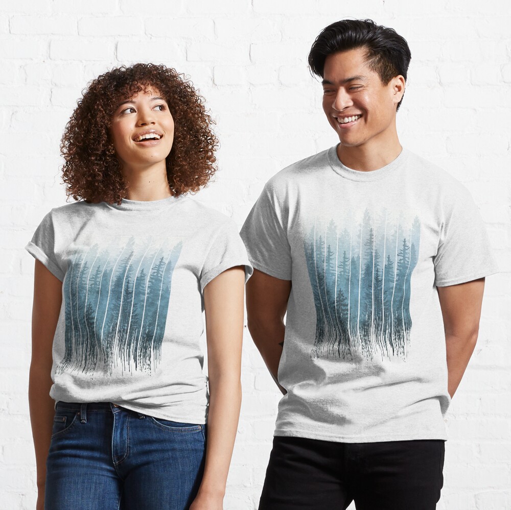 Grunge Dripping Turquoise Misty Forest Classic T-Shirt