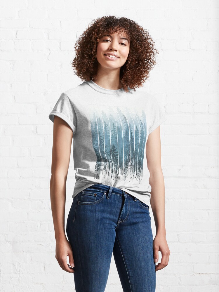 Thumbnail 4 of 7, Classic T-Shirt, Grunge Dripping Turquoise Misty Forest designed and sold by maryedenoa.