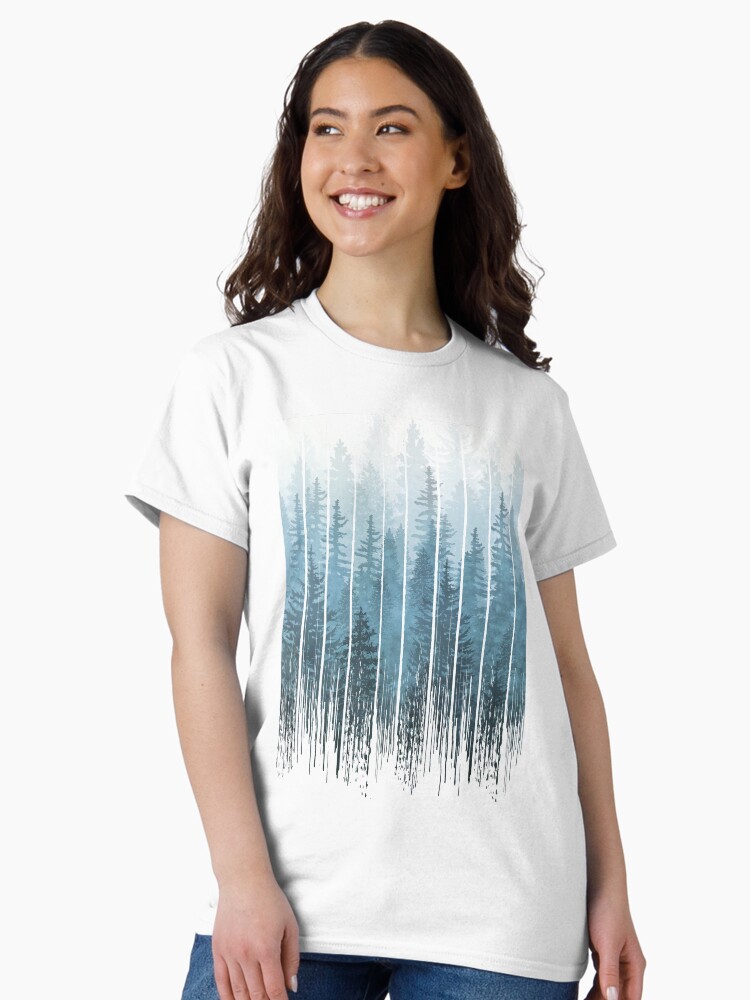 Thumbnail 2 of 7, Classic T-Shirt, Grunge Dripping Turquoise Misty Forest designed and sold by maryedenoa.