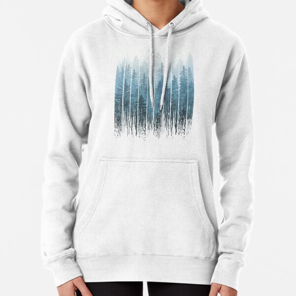 Grunge Dripping Turquoise Misty Forest Pullover Hoodie