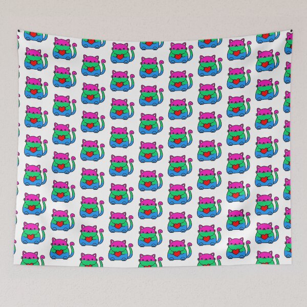 Item preview, Polysexual Pride Flag Kitty designed and sold by ilexdesigns.