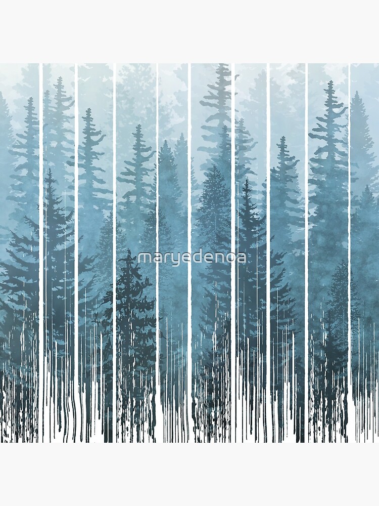 Grunge Dripping Turquoise Misty Forest by maryedenoa