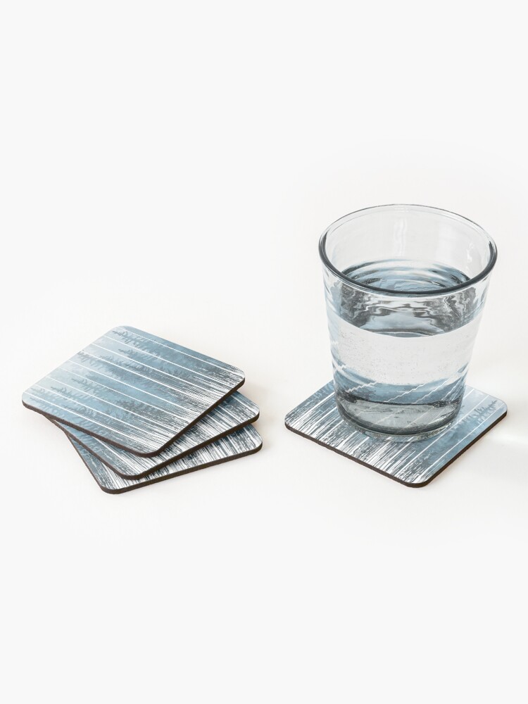 Alternate view of Grunge Dripping Turquoise Misty Forest Coasters (Set of 4)