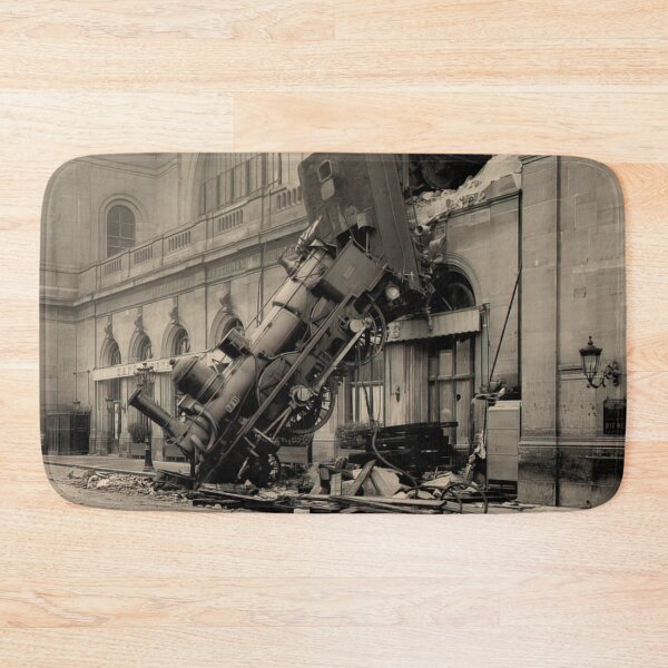 Item preview, Steam Train Locomotive Wreck at Montparnasse Railway Station in Paris 1895 Gift designed and sold by Maljonic.
