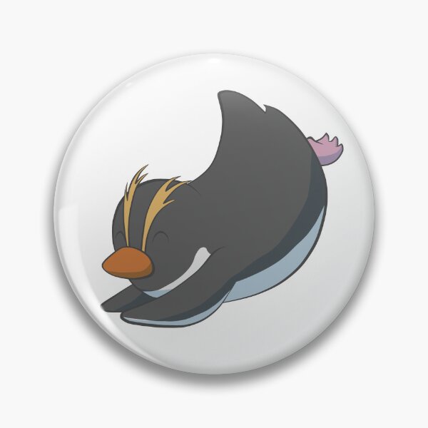 Item preview, Cute southern rockhopper penguin sliding on belly designed and sold by AniBeanz.