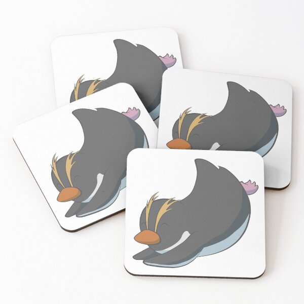 Item preview, Cute southern rockhopper penguin sliding on belly designed and sold by AniBeanz.