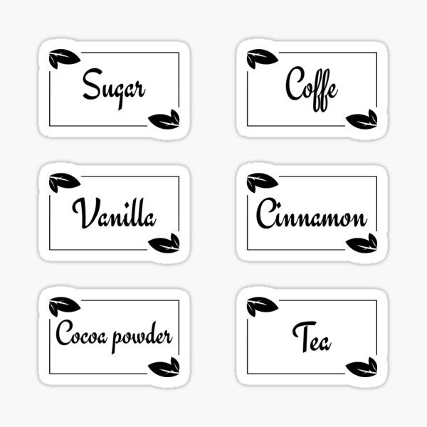 Royal Green - 30 Common Spice Names Stickers with Black Lettering + 18 Blank Round Labels for DIY - 48 Pack