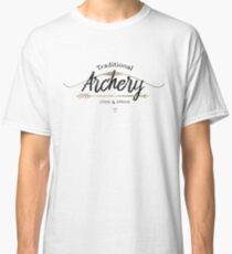 Traditionelles Bogenschießen Stick & String (weiß) Classic T-Shirt