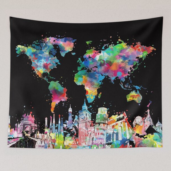 Item preview, world map designed and sold by BekimART.