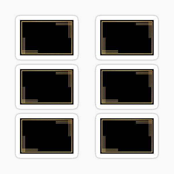 Pack 5 Classy Elegant Black and gold frame rectangle Spice jar