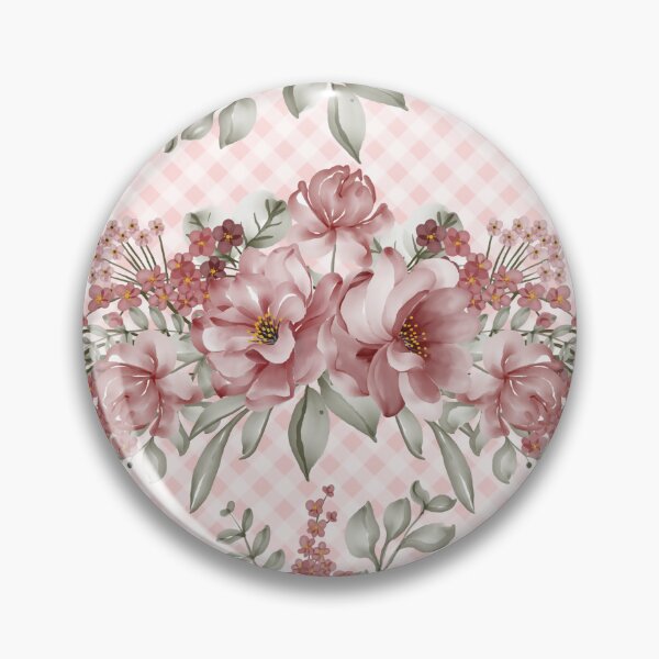 Item preview, Pretty pink watercolor painted florals and gingham, cottagecore aesthetic designed and sold by Orianah.