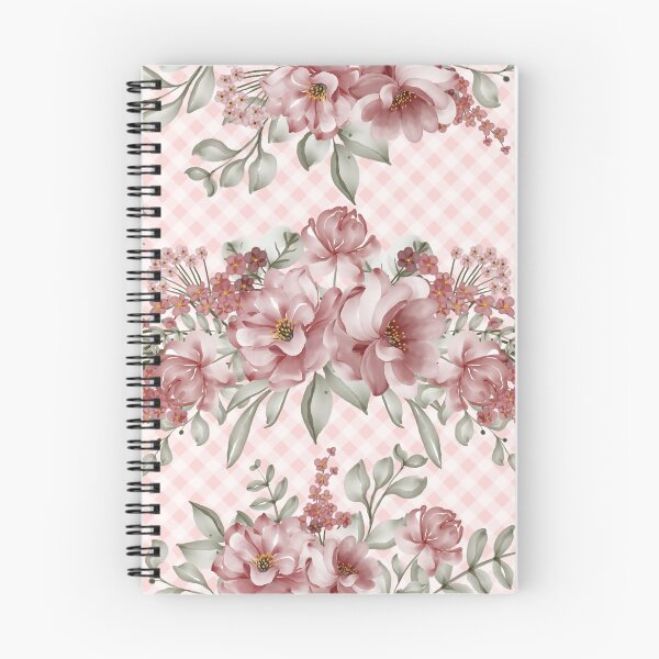 Item preview, Pretty pink watercolor painted florals and gingham, cottagecore aesthetic designed and sold by Orianah.