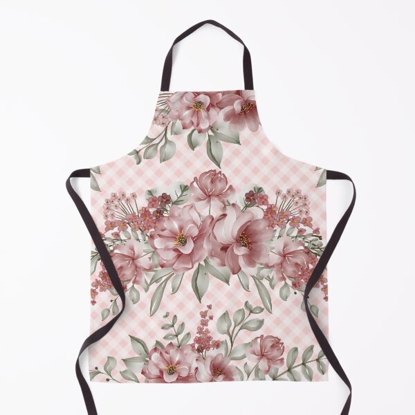 Item preview, Pretty pink watercolor painted florals and gingham, cottagecore aesthetic designed and sold by Orianah.