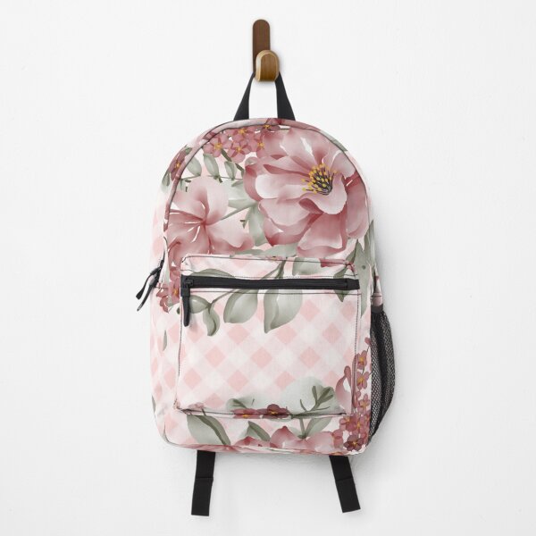 Item preview, Pretty pink watercolor painted florals and gingham, cottagecore aesthetic designed and sold by Orianah.