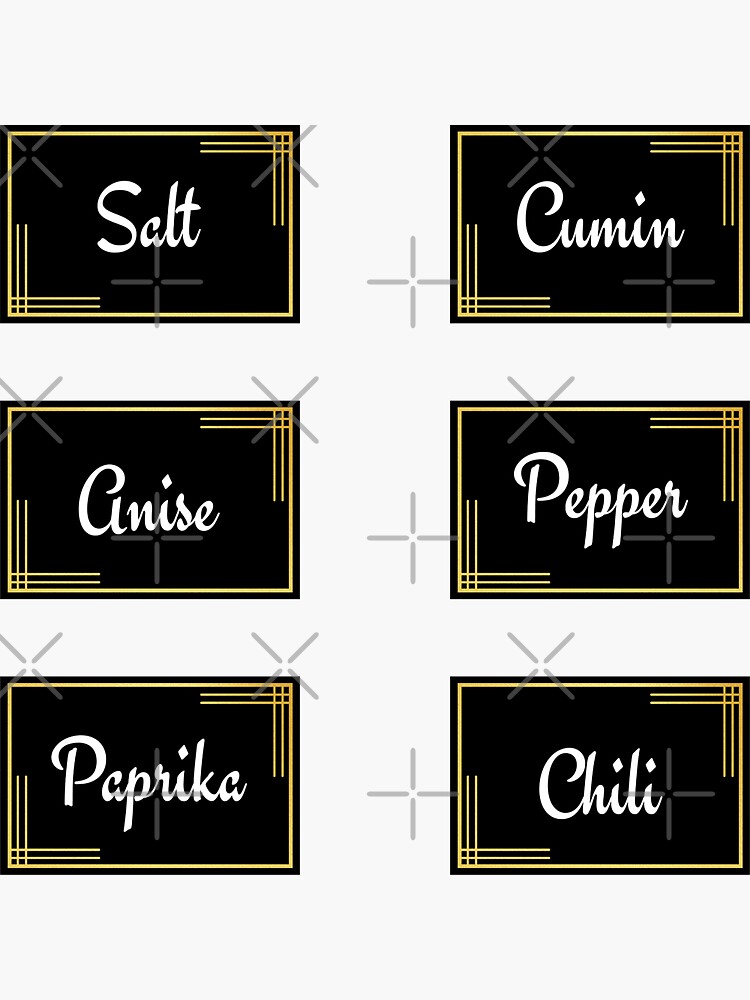 Pack 1 Classy Elegant Black and gold frame rectangle Spice jar