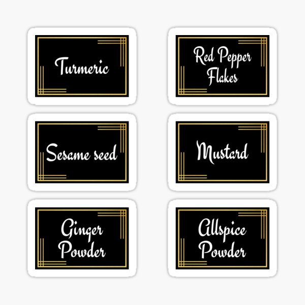 Spice Jar Labels - Square Labels