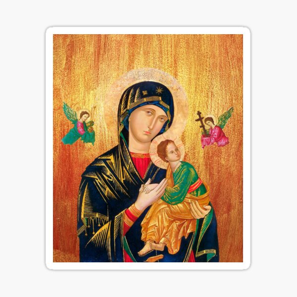 Item preview, Our Lady of Perpetual Help in Golden-Cooper Wood Background designed and sold by Brasilia.