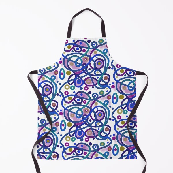 Item preview, Squiggly Abstract Composition, White and Blue designed and sold by PeckoBird.