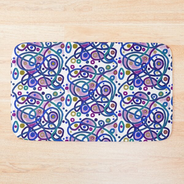 Item preview, Squiggly Abstract Composition, White and Blue designed and sold by PeckoBird.