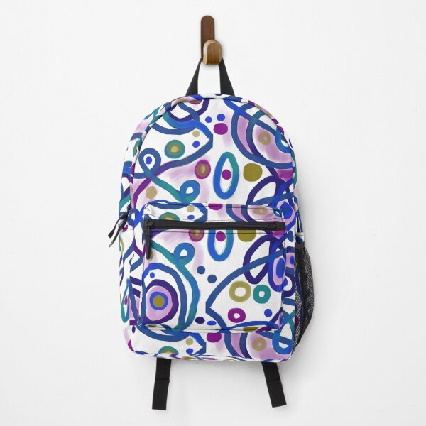 Item preview, Squiggly Abstract Composition, White and Blue designed and sold by PeckoBird.