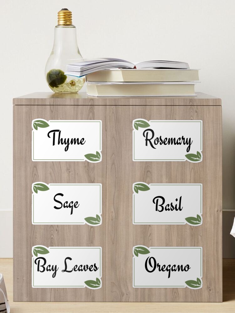 Royal Green - 2 Sets of Pre-Printed Spices Stickers for Jar Container and Lids Plus Blank Labels for DIY - 92 Pack