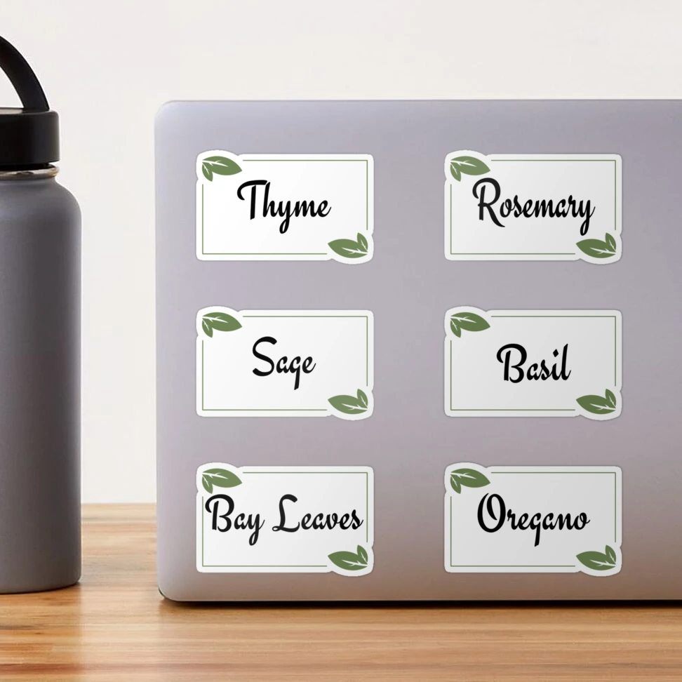 Royal Green - 2 Sets of Pre-Printed Spices Stickers for Jar Container and Lids Plus Blank Labels for DIY - 92 Pack