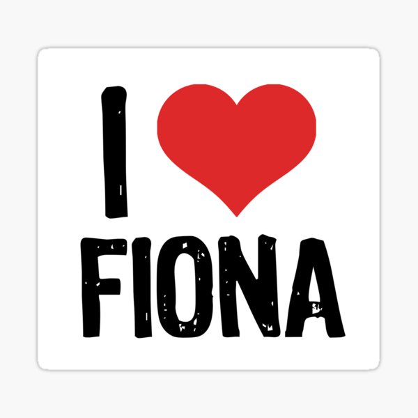 Vista previa del artículo con la obra «Amo a Fiona», diseñado y vendido por The "I Love Everything" Shop.
