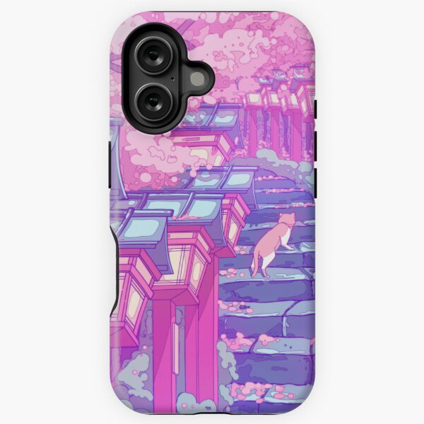 Item preview, The Japanese shrine, cats and pink sakura blossom (soft colors) designed and sold by AnGoArt.