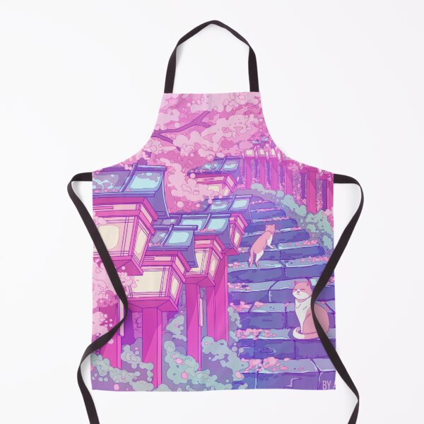 Item preview, The Japanese shrine, cats and pink sakura blossom (soft colors) designed and sold by AnGoArt.