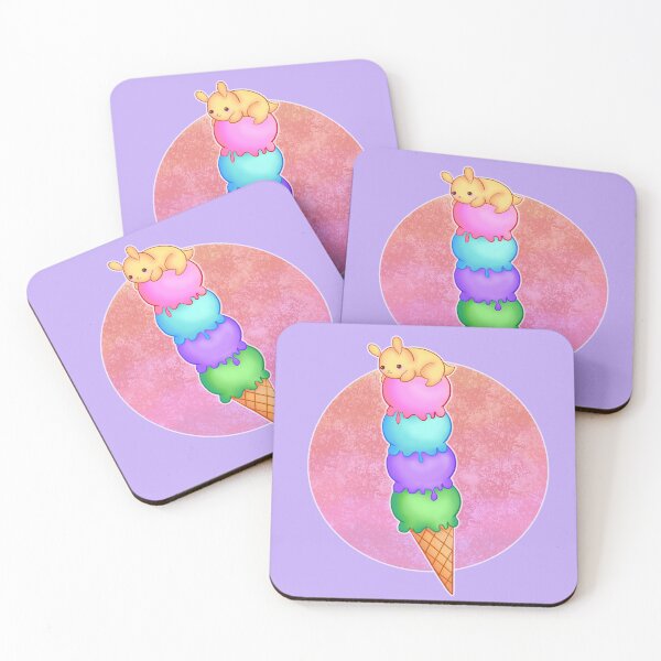 Item preview, Kawaii Bunny on Colorful Ice Cream Scoops designed and sold by With Love, InspireMari.