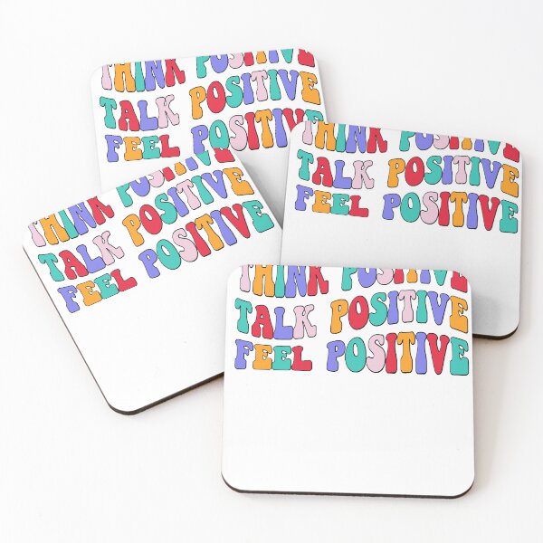 Item preview, Think Positive Talk Positive Feel Positive Retro Rainbow designed and sold by SocialLook.