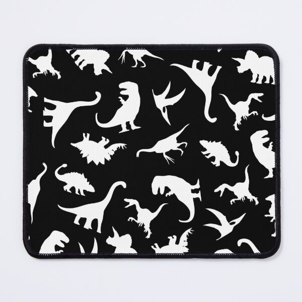 Item preview, Fun Dinosaur Pattern (White on Black) designed and sold by jezkemp.